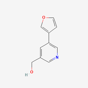 molecular formula C10H9NO2 B3098921 (5-(Furan-3-yl)pyridin-3-yl)methanol CAS No. 1346687-20-4