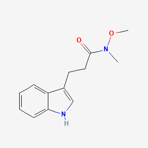molecular formula C13H16N2O2 B3098953 3-(1H-indol-3-yl)-N-methoxy-N-methylpropanamide CAS No. 134676-35-0