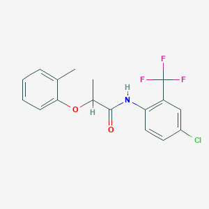 molecular formula C17H15ClF3NO2 B309897 N-[4-chloro-2-(trifluoromethyl)phenyl]-2-(2-methylphenoxy)propanamide 