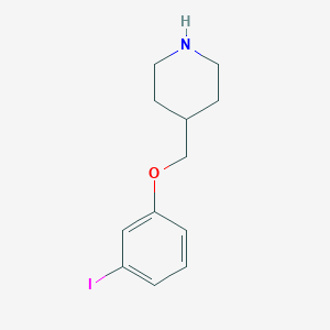 molecular formula C12H16INO B3098979 4-[(3-Iodophenoxy)methyl]piperidine CAS No. 1347292-97-0