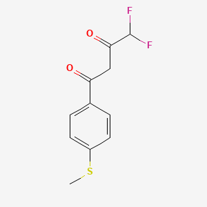 molecular formula C11H10F2O2S B3098982 4,4-Difluoro-1-[4-(methylthio)phenyl]-butane-1,3-dione CAS No. 134731-37-6