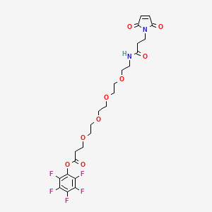 molecular formula C24H27F5N2O9 B3099006 Mal-NH-PEG4-CH2CH2COOPFP ester CAS No. 1347750-84-8