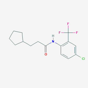 molecular formula C15H17ClF3NO B309901 N-[4-chloro-2-(trifluoromethyl)phenyl]-3-cyclopentylpropanamide 