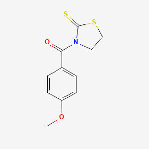 molecular formula C11H11NO2S2 B3099020 3-(4-Methoxybenzoyl)-1,3-thiazolidine-2-thione CAS No. 134821-22-0