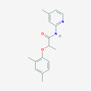 molecular formula C17H20N2O2 B309907 2-(2,4-dimethylphenoxy)-N-(4-methyl-2-pyridinyl)propanamide 