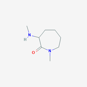 molecular formula C8H16N2O B3099081 1-Methyl-3-(methylamino)-2-azepanone CAS No. 1350558-22-3