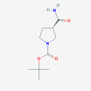 molecular formula C10H18N2O3 B3099106 (S)-1-Boc-pyrrolidine-3-carboxamide CAS No. 1350834-25-1