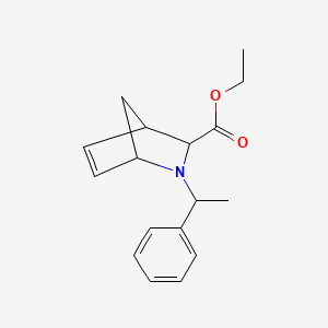 molecular formula C17H21NO2 B3099109 Ethyl 2-(1-phenylethyl)-2-azabicyclo[2.2.1]hept-5-ene-3-carboxylate CAS No. 135094-10-9