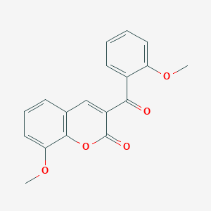 molecular formula C18H14O5 B3099129 8-methoxy-3-(2-methoxybenzoyl)-2H-chromen-2-one CAS No. 1351398-69-0