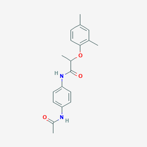 molecular formula C19H22N2O3 B309914 N-[4-(acetylamino)phenyl]-2-(2,4-dimethylphenoxy)propanamide 