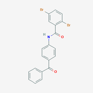 molecular formula C20H13Br2NO2 B309916 N-(4-benzoylphenyl)-2,5-dibromobenzamide 