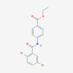 molecular formula C16H13Br2NO3 B309917 Ethyl 4-[(2,5-dibromobenzoyl)amino]benzoate 