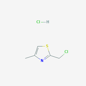 molecular formula C5H7Cl2NS B3099191 2-(Chloromethyl)-4-methyl-1,3-thiazole hydrochloride CAS No. 135207-24-8