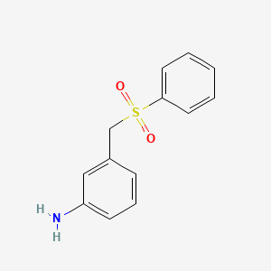 molecular formula C13H13NO2S B3099246 3-[(Benzenesulfonyl)methyl]aniline CAS No. 135294-61-0