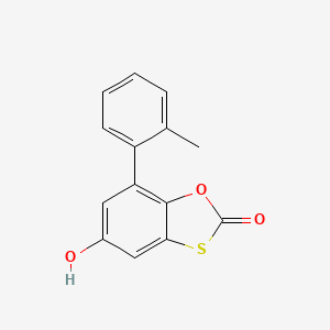 molecular formula C14H10O3S B3099266 5-hydroxy-7-(2-methylphenyl)-2H-1,3-benzoxathiol-2-one CAS No. 1353501-83-3