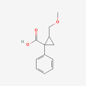 molecular formula C12H14O3 B3099272 2-(Methoxymethyl)-1-phenylcyclopropane-1-carboxylic acid CAS No. 1353505-26-6