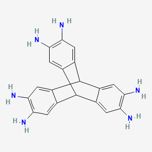 molecular formula C20H20N6 B3099280 2,3,6,7,14,15-六氨基三苯并环庚三烯六盐酸盐 CAS No. 1353682-29-7