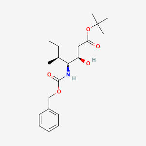 molecular formula C20H31NO5 B3099299 (3R,4S,5S)-叔丁基 4-(((苄氧基)羰基)氨基)-3-羟基-5-甲基庚酸酯 CAS No. 135383-55-0