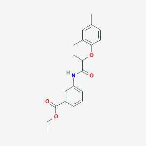 molecular formula C20H23NO4 B309933 Ethyl 3-{[2-(2,4-dimethylphenoxy)propanoyl]amino}benzoate 