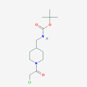 molecular formula C13H23ClN2O3 B3099338 tert-Butyl ((1-(2-chloroacetyl)piperidin-4-yl)methyl)carbamate CAS No. 1353952-84-7