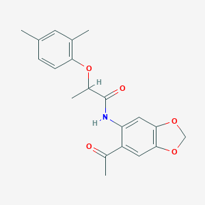 molecular formula C20H21NO5 B309938 N-(6-acetyl-1,3-benzodioxol-5-yl)-2-(2,4-dimethylphenoxy)propanamide 