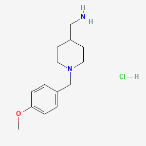 molecular formula C14H23ClN2O B3099417 (1-(4-甲氧基苄基)哌啶-4-基)甲胺盐酸盐 CAS No. 1353973-90-6