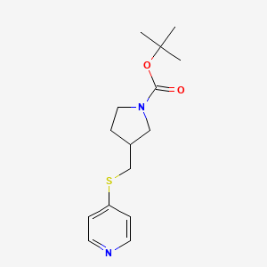 molecular formula C15H22N2O2S B3099423 叔丁基 3-((吡啶-4-基硫代)甲基)吡咯烷-1-羧酸酯 CAS No. 1353977-06-6