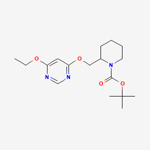 molecular formula C17H27N3O4 B3099434 tert-Butyl 2-(((6-ethoxypyrimidin-4-yl)oxy)methyl)piperidine-1-carboxylate CAS No. 1353978-03-6