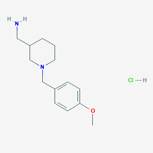 molecular formula C14H23ClN2O B3099451 (1-(4-Methoxybenzyl)piperidin-3-yl)methanamine hydrochloride CAS No. 1353980-07-0