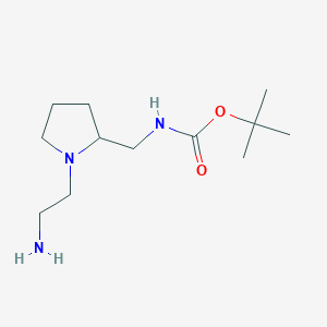 molecular formula C12H25N3O2 B3099476 [1-(2-Amino-ethyl)-pyrrolidin-2-ylmethyl]-carbamic acid tert-butyl ester CAS No. 1353981-54-0