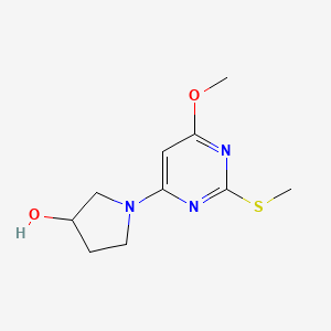 molecular formula C10H15N3O2S B3099483 1-(6-甲氧基-2-(甲硫基)嘧啶-4-基)吡咯烷-3-醇 CAS No. 1353985-21-3