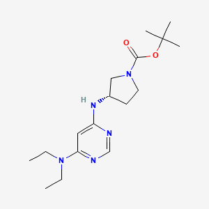 molecular formula C17H29N5O2 B3099498 (S)-tert-Butyl 3-((6-(diethylamino)pyrimidin-4-yl)amino)pyrrolidine-1-carboxylate CAS No. 1353995-37-5
