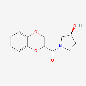 molecular formula C13H15NO4 B3099520 (2,3-二氢苯并[b][1,4]二氧杂环-2-基)((S)-3-羟基吡咯烷-1-基)甲甲酮 CAS No. 1354025-34-5