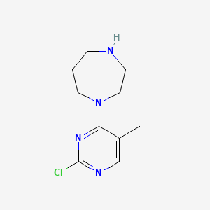 molecular formula C10H15ClN4 B3099526 1-(2-氯-5-甲基嘧啶-4-基)-1,4-二氮杂环己烷 CAS No. 1354087-08-3