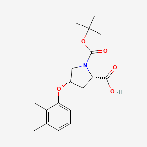molecular formula C18H25NO5 B3099551 (2S,4S)-1-(Tert-butoxycarbonyl)-4-(2,3-dimethyl-phenoxy)-2-pyrrolidinecarboxylic acid CAS No. 1354484-54-0