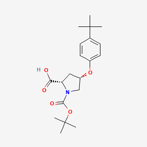 molecular formula C20H29NO5 B3099553 (2S,4S)-1-(叔丁氧羰基)-4-[4-(叔丁基)-苯氧基]-2-吡咯烷羧酸 CAS No. 1354484-56-2