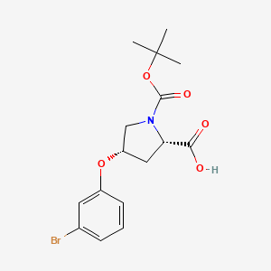 (2S,4S)-4-(3-Bromophenoxy)-1-(tert-butoxycarbonyl)-2-pyrrolidinecarboxylic acid