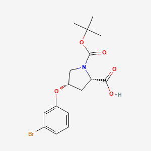 molecular formula C16H20BrNO5 B3099561 (2S,4S)-4-(3-Bromophenoxy)-1-(tert-butoxycarbonyl)-2-pyrrolidinecarboxylic acid CAS No. 1354485-22-5