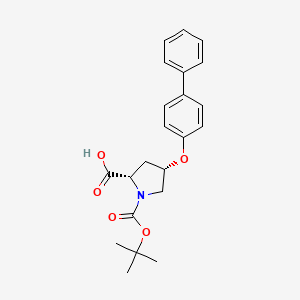 (2S,4S)-4-([1,1'-Biphenyl]-4-yloxy)-1-(tert-butoxycarbonyl)-2-pyrrolidinecarboxylic acid