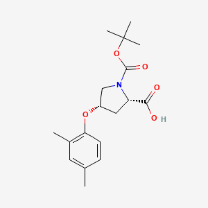 molecular formula C18H25NO5 B3099588 (2S,4S)-1-(叔丁氧羰基)-4-(2,4-二甲基苯氧基)-2-吡咯烷羧酸 CAS No. 1354485-91-8