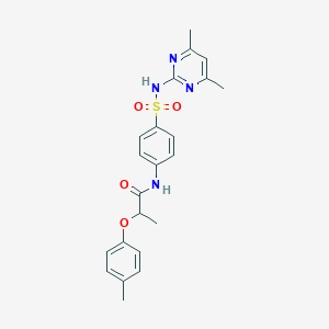 molecular formula C22H24N4O4S B309960 N-(4-{[(4,6-dimethyl-2-pyrimidinyl)amino]sulfonyl}phenyl)-2-(4-methylphenoxy)propanamide 