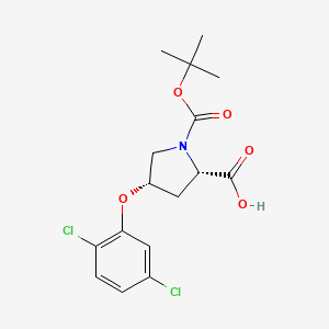 molecular formula C16H19Cl2NO5 B3099608 (2S,4S)-1-(Tert-butoxycarbonyl)-4-(2,5-dichloro-phenoxy)-2-pyrrolidinecarboxylic acid CAS No. 1354486-15-9