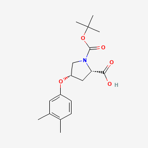 molecular formula C18H25NO5 B3099610 (2S,4S)-1-(Tert-butoxycarbonyl)-4-(3,4-dimethyl-phenoxy)-2-pyrrolidinecarboxylic acid CAS No. 1354486-23-9