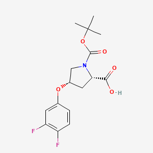 molecular formula C16H19F2NO5 B3099612 (2S,4S)-1-(Tert-butoxycarbonyl)-4-(3,4-difluoro-phenoxy)-2-pyrrolidinecarboxylic acid CAS No. 1354486-27-3