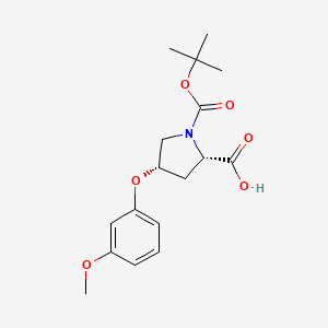molecular formula C17H23NO6 B3099617 (2S,4S)-1-(Tert-butoxycarbonyl)-4-(3-methoxy-phenoxy)-2-pyrrolidinecarboxylic acid CAS No. 1354486-30-8