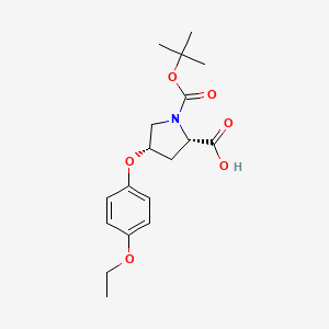 molecular formula C18H25NO6 B3099632 (2S,4S)-1-(Tert-butoxycarbonyl)-4-(4-ethoxy-phenoxy)-2-pyrrolidinecarboxylic acid CAS No. 1354486-38-6