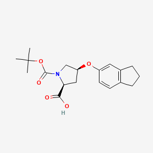 (2S,4S)-1-(Tert-butoxycarbonyl)-4-(2,3-dihydro-1H-inden-5-yloxy)-2-pyrrolidinecarboxylic acid
