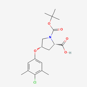 molecular formula C18H24ClNO5 B3099660 (2S,4S)-1-(叔丁氧羰基)-4-(4-氯-3,5-二甲基苯氧基)-2-吡咯烷羧酸 CAS No. 1354486-78-4