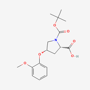 molecular formula C17H23NO6 B3099667 (2S,4S)-1-(Tert-butoxycarbonyl)-4-(2-methoxy-phenoxy)-2-pyrrolidinecarboxylic acid CAS No. 1354486-81-9