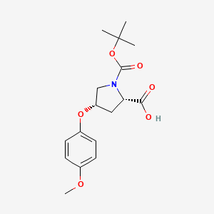 molecular formula C17H23NO6 B3099676 (2S,4S)-1-(叔丁氧羰基)-4-(4-甲氧基苯氧基)-2-吡咯烷羧酸 CAS No. 1354487-10-7